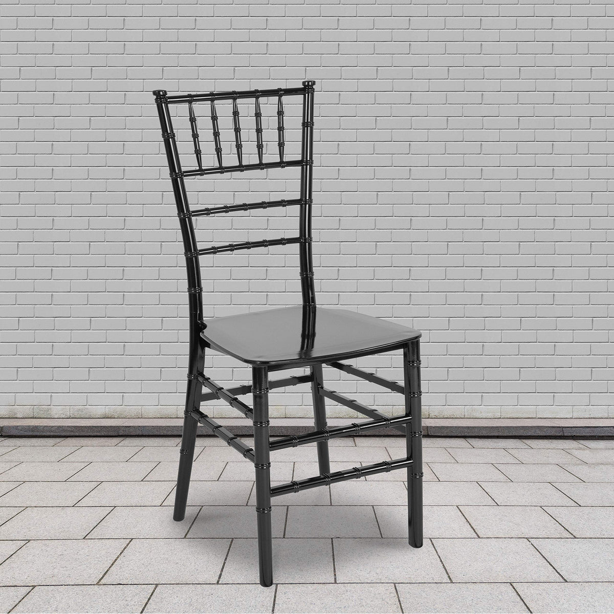 2 Pack HERCULES Series Black Resin Stacking Chiavari Chair