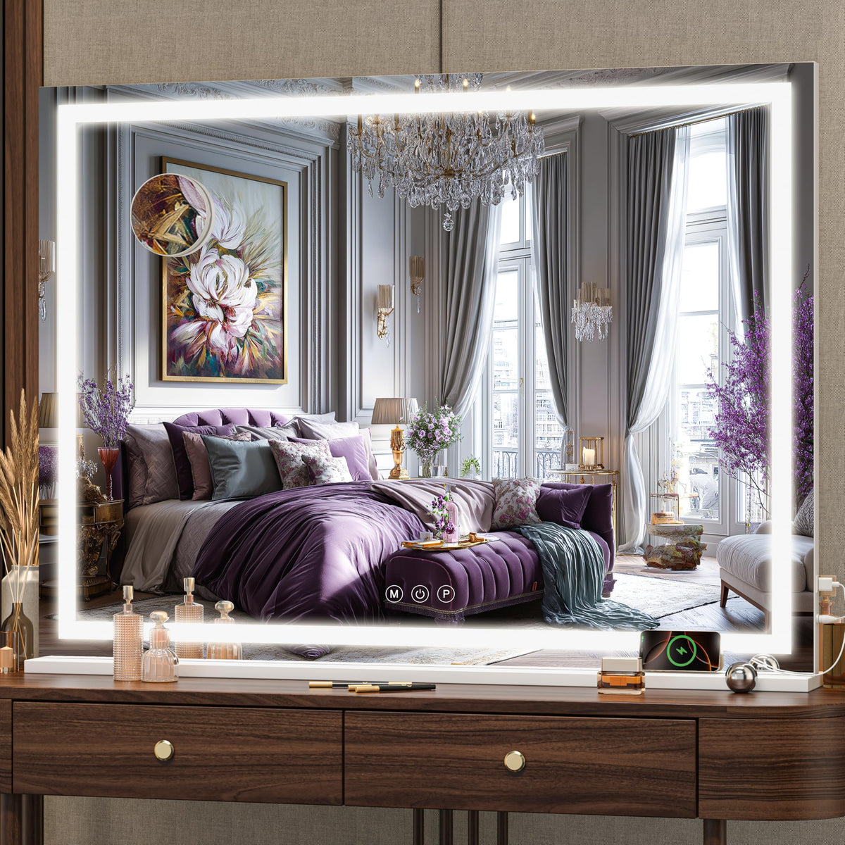 Vanity Mirror with Lights, 32" x 24" LED Makeup Mirror
