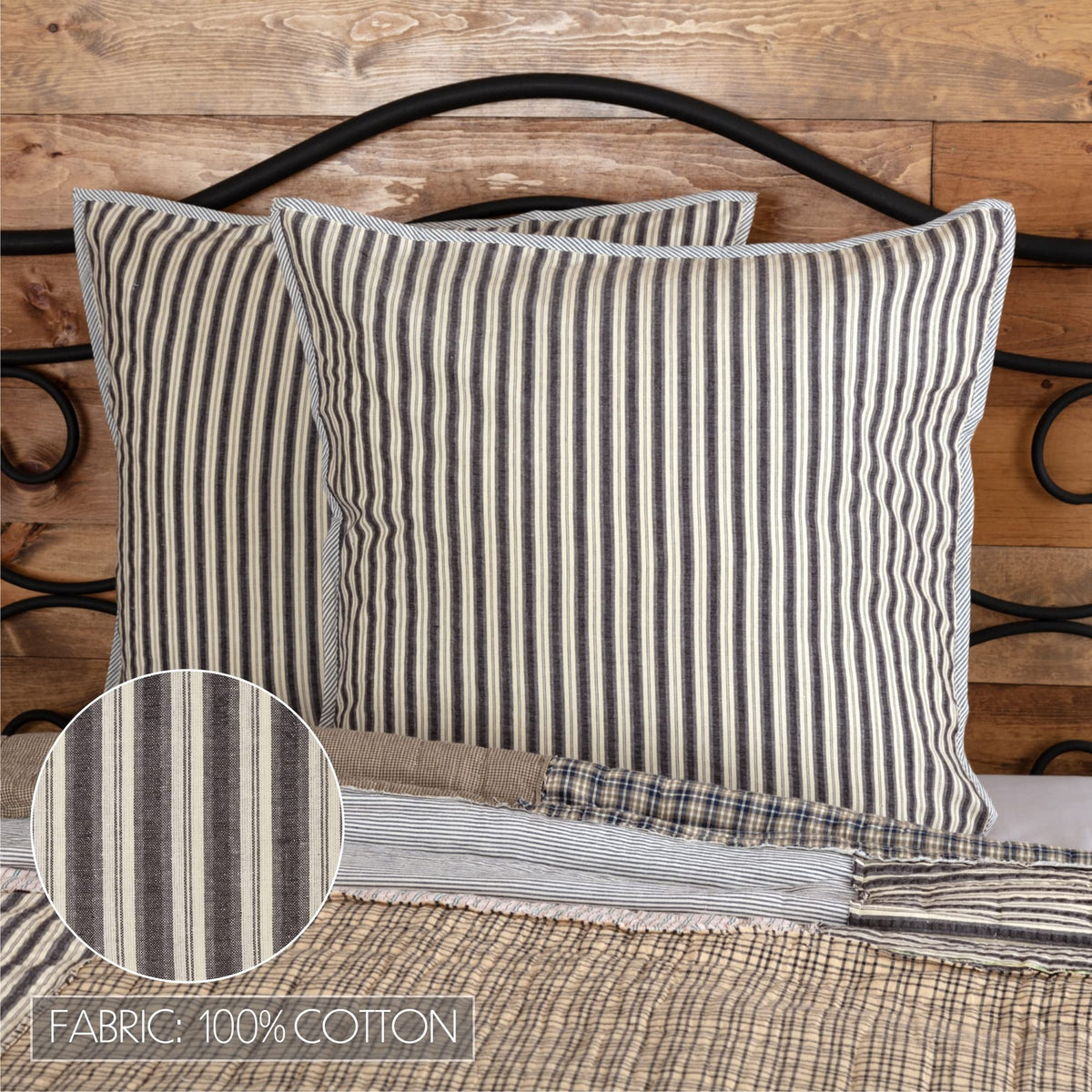 Ashmont Bedding Accessory, Ticking Stripe Euro Sham 26x26