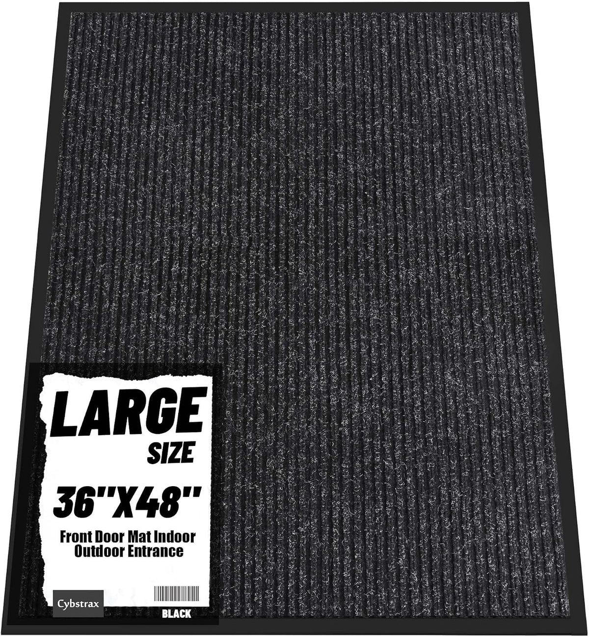 Front Door Mat Indoor Outdoor Entrance, 3' x 4' Heavy Duty All Season Waterproof Doormat, Non-Slip Commercial Floor