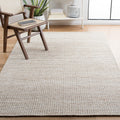 Natural Fiber Collection Area Rug - 8' Square, Natural & Ivory, Handmade Farmhouse Jute & Wool, Ideal for High