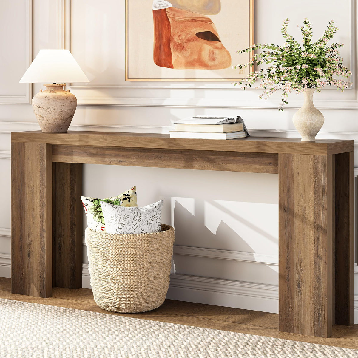 70.9" Long Console Table, Farmhouse Entryway Table, Fulton Pine