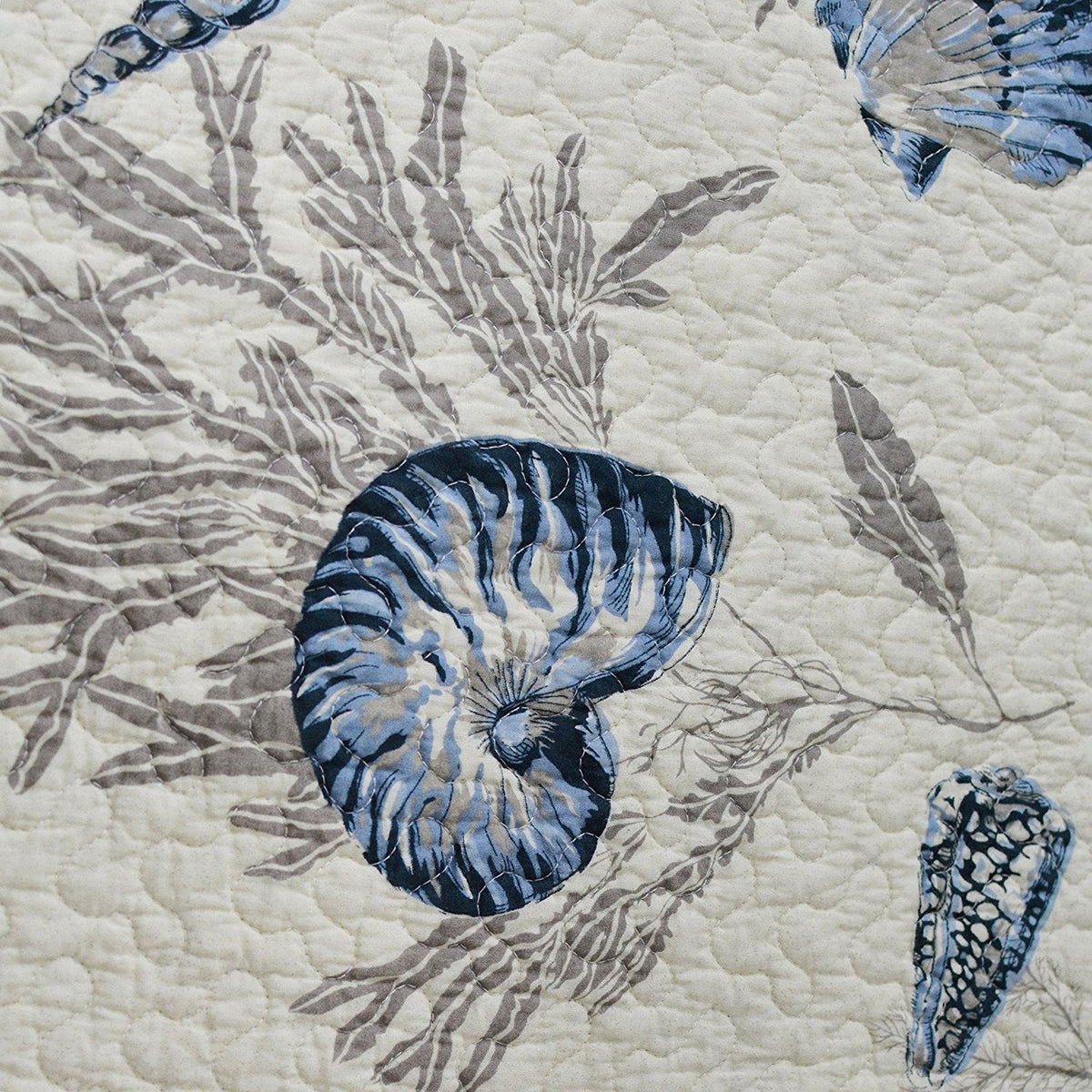 Ocean Comforter Sets 100% Cotton Lightweight Quilt Set Coverlet Sets Navy Coastal Bedding 2-Piece