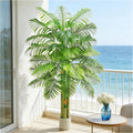 Artificial Golden Cane Palm Tree:6T Fake Large Tropical Areca Palm Trees Tall Faux Silk Plant in White Pot