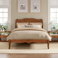 Solid Wood Full Size Bed Frame with Adjustable Headboard