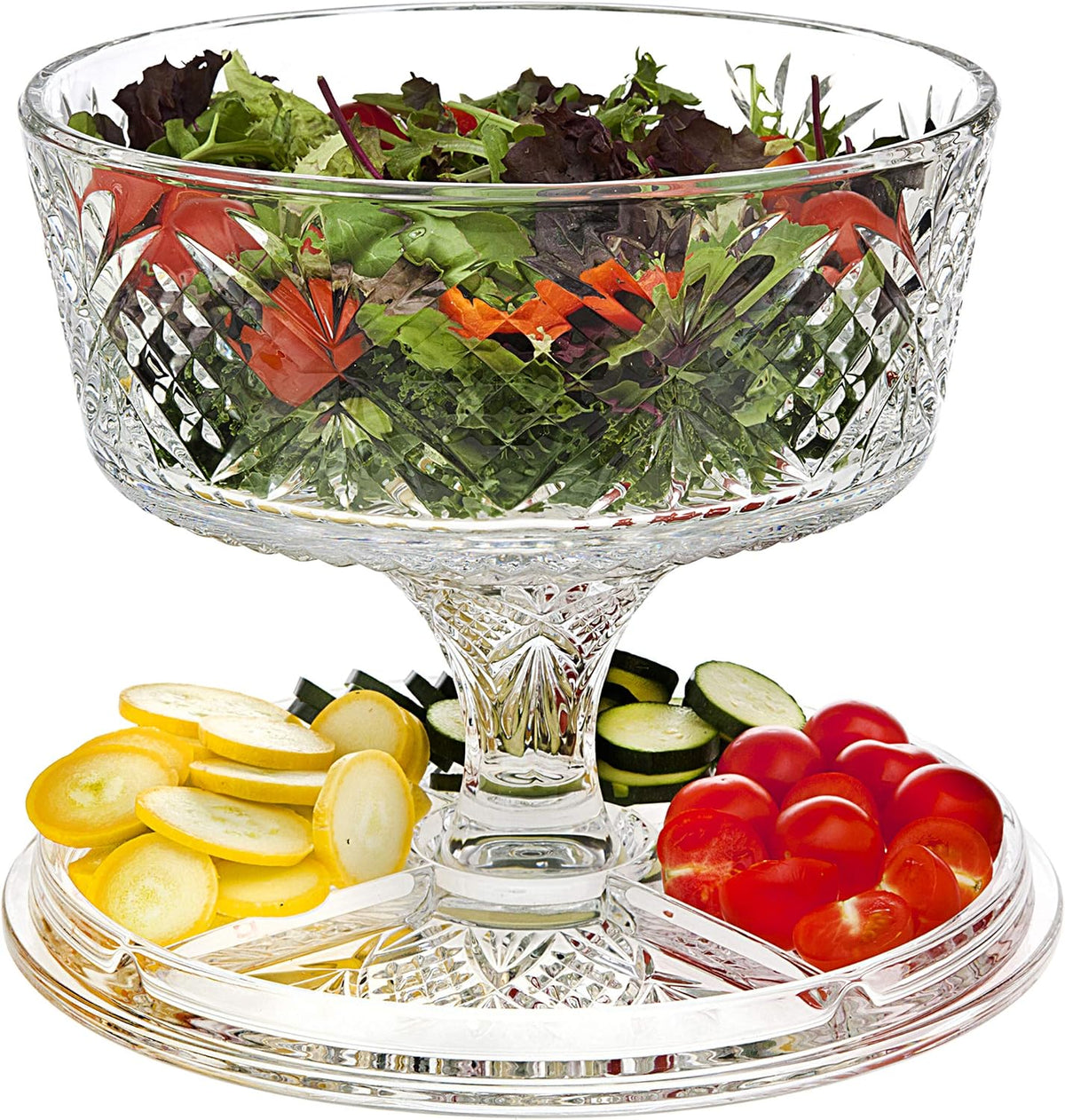 4 in 1 Cake Stand, Cake Platter and Serving Plate Platter with Dome Cover, for Pastries, Desserts & More