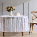 Harper Floral Lace Tablecloth, Round, 70 Inch Round, White