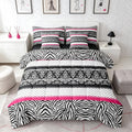 Zebra Damask Comforter Set Stripe Bedding Set Full Size 7 Pieces