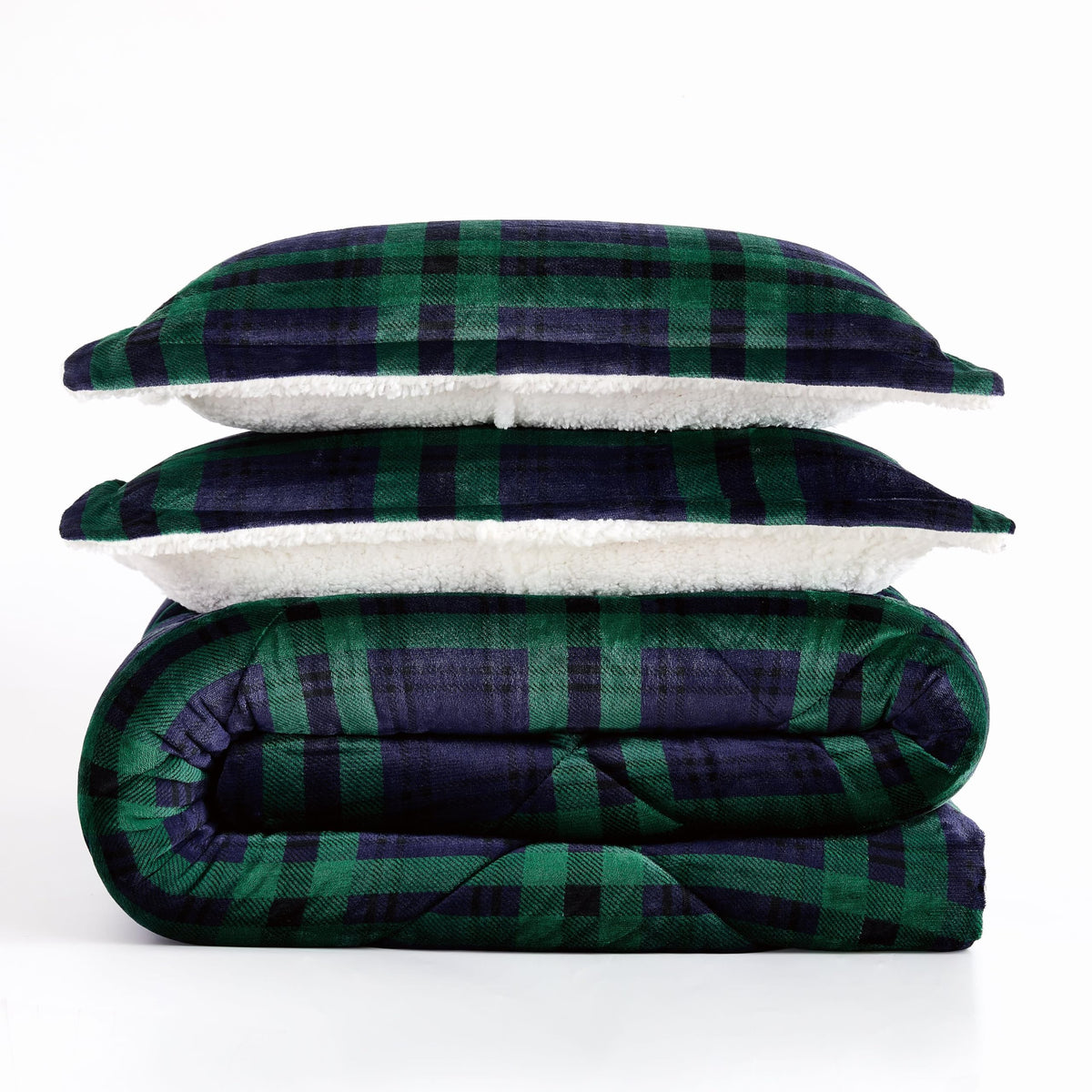 Cuddle Warmth Tartan Plaid Comforter Set