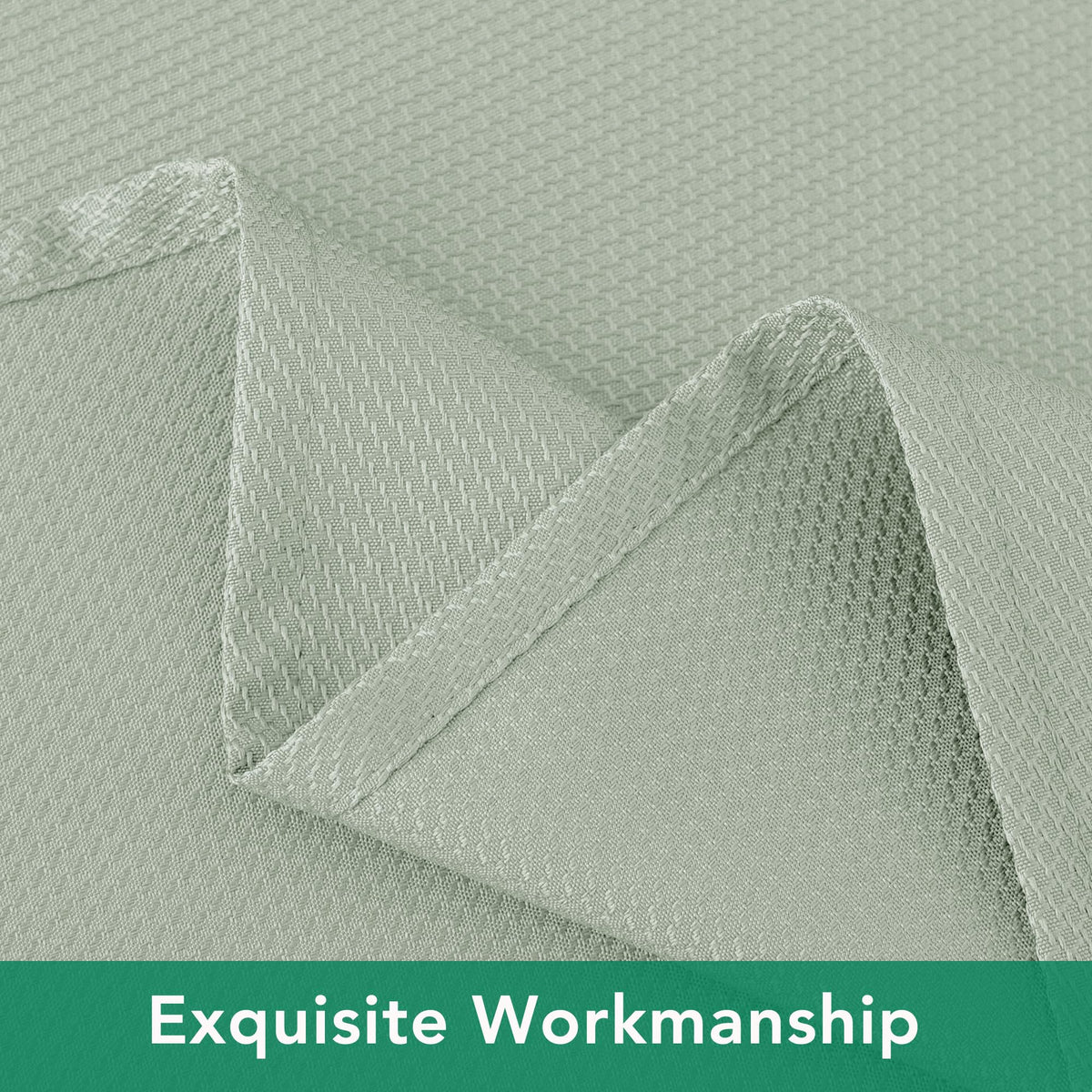Textured Round Tablecloth-Fabric Water Resistant Table Cloth-Sage Green 90"