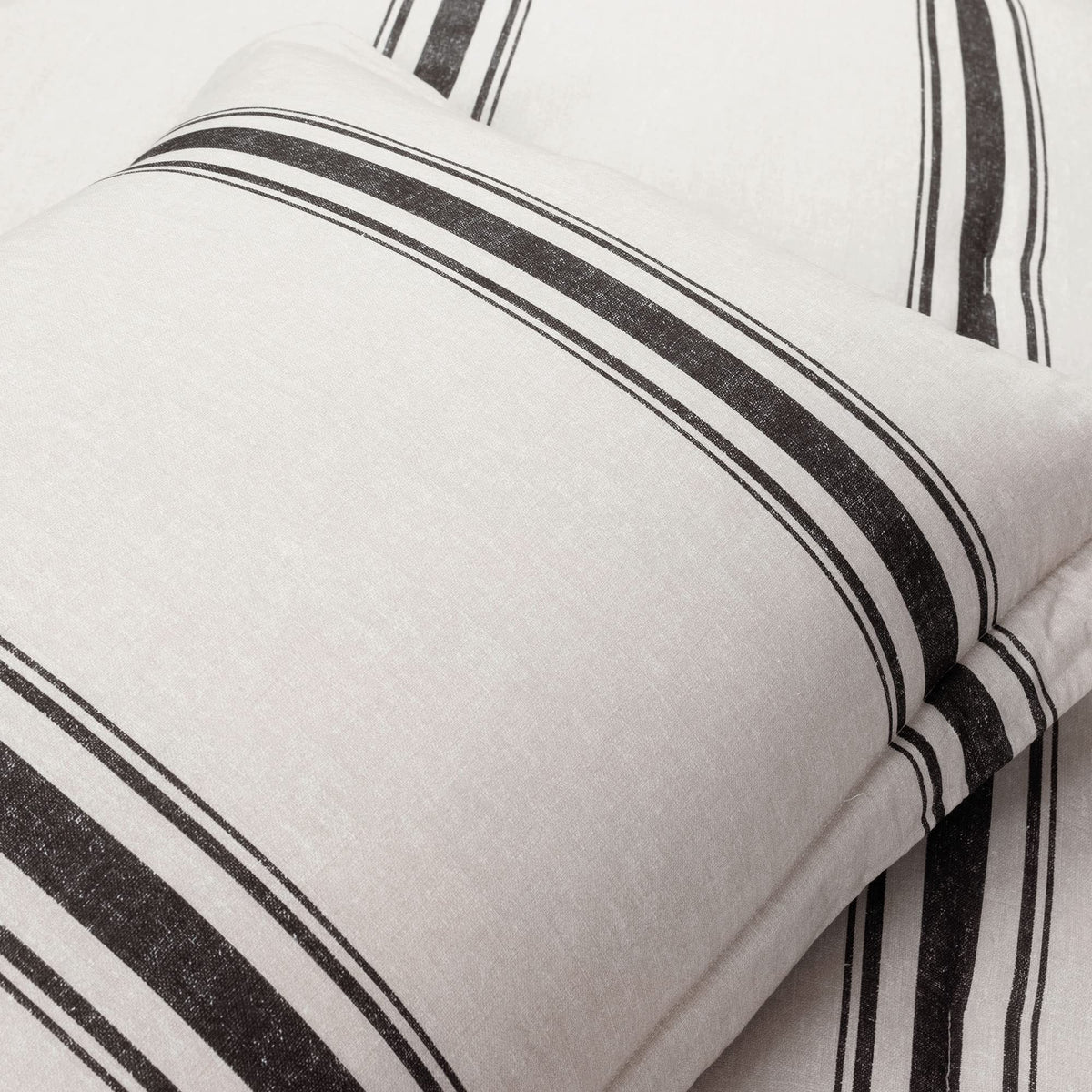 Farmhouse Stripe Reversible Cotton Comforter Set, 3 Piece Set, Black - Cozy Farmhouse Bedding Set - Rustic