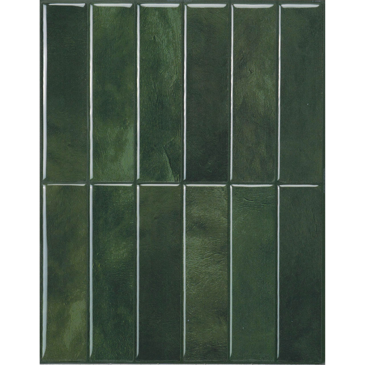 Peel and Stick backsplash, Stacked Forest Green, 11.43"x9"