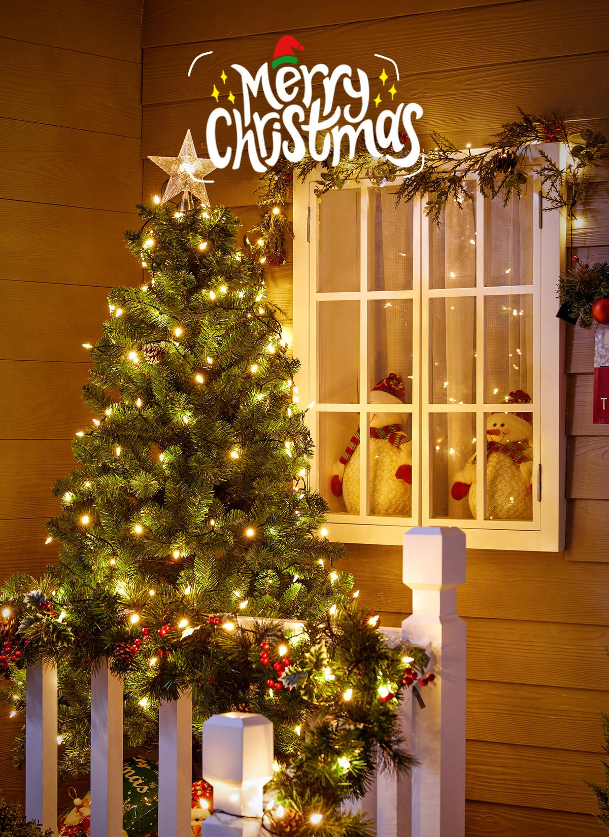 LED Christmas Mini Lights, 2 Pack 39 Feet 100 LED Clear Bulbs String Light with 8 Light Modes, Connectable Fairy
