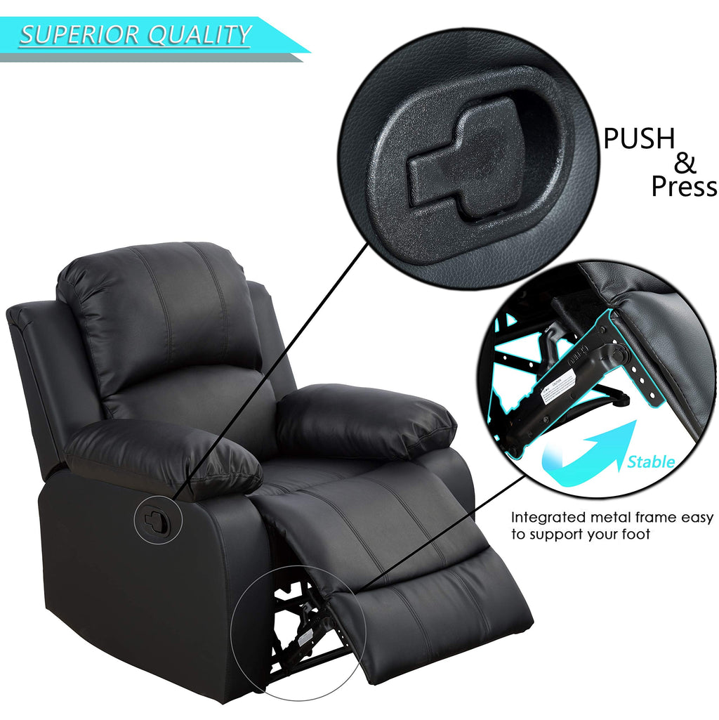 Recliner Sofa Living Room Set Reclining Couch Sofa Chair Loveseat Manual Motion Recliner Home Theater Seating (Bonded