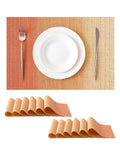 Woven Vinyl Fall Placemats Set of 12, Gradient Burnt Orange