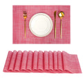 Placemats Set of 12,Christmas Decoration Non-Slip PVC Weave Table Mats Easy to Clean,Heat Resistant Place Mats Dining