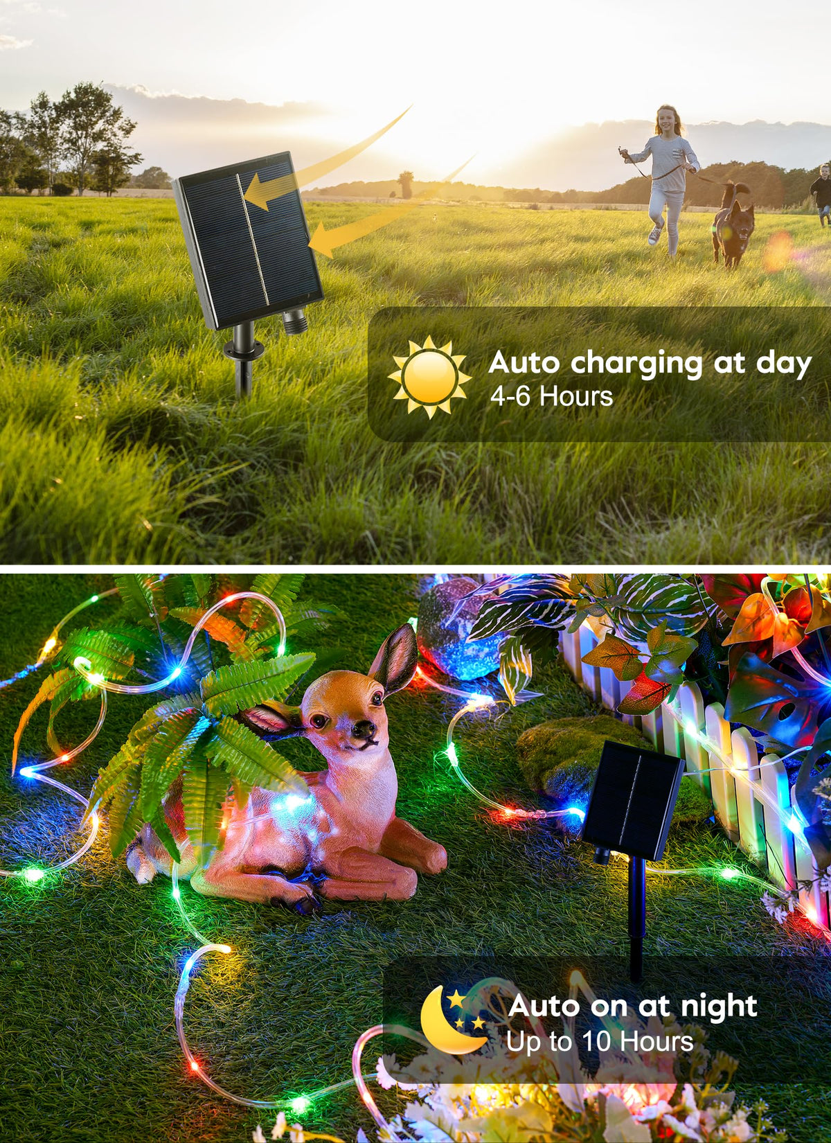 Solar String Lights Outdoor Waterproof, 39FT 100LEDs, Multicolor
