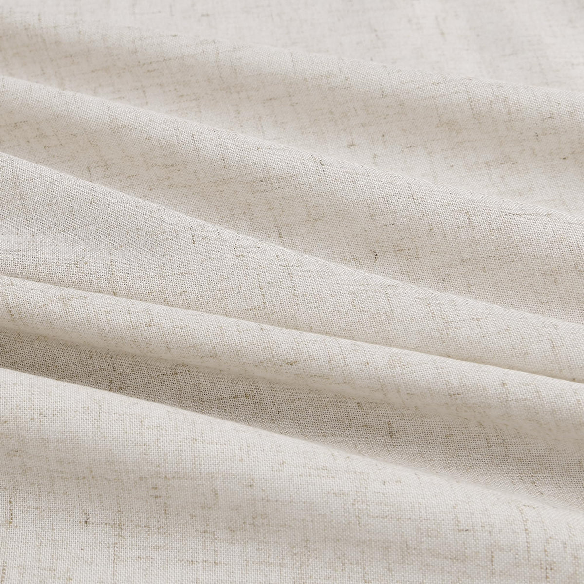 Mousse White Pinch Pleated Linen Curtains 112 Inches Long Bedroom Light Filtering Neutral Farmhouse Curtain 112
