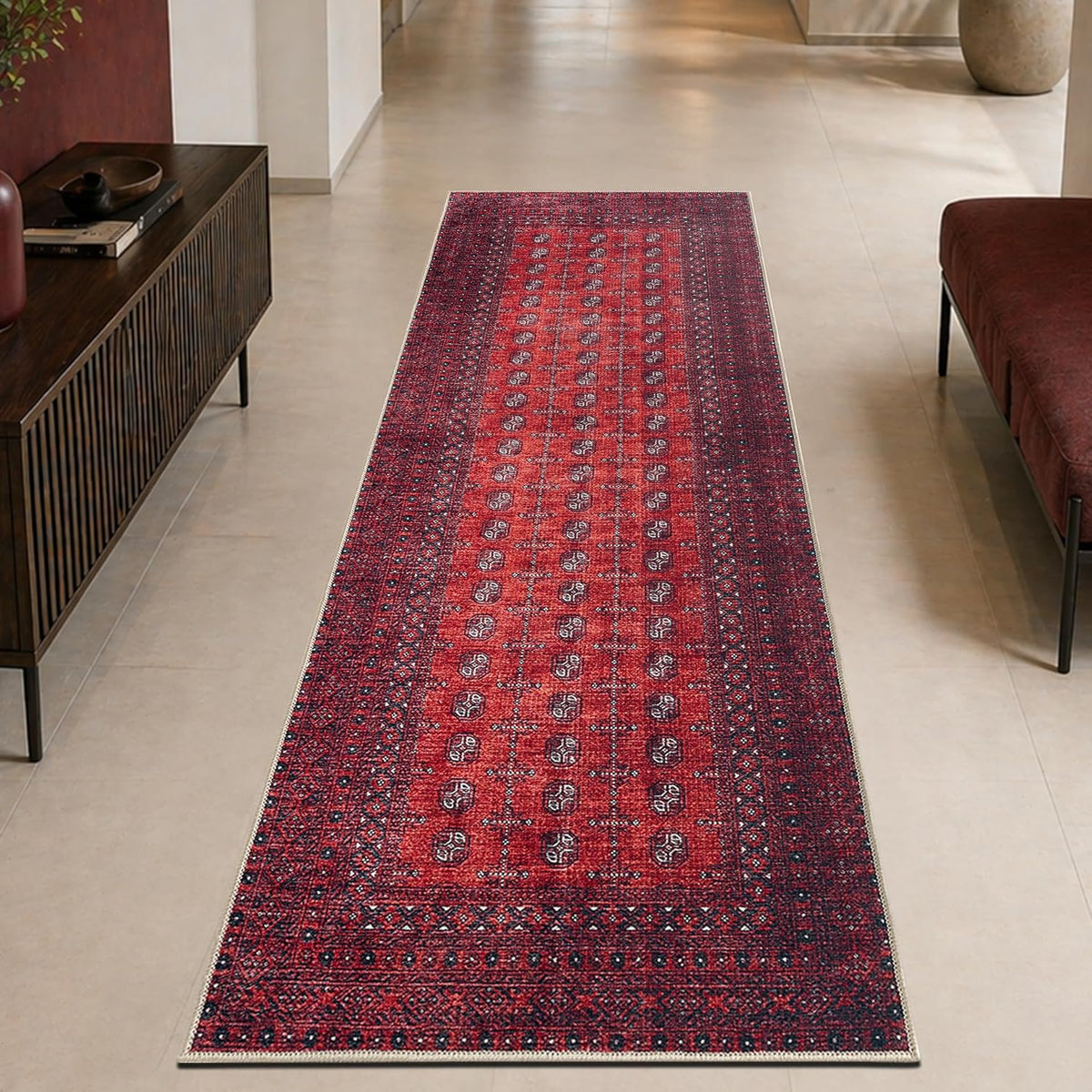 Rug - Machine Washable Runner Rug with Non-Slip Backing, Ideal