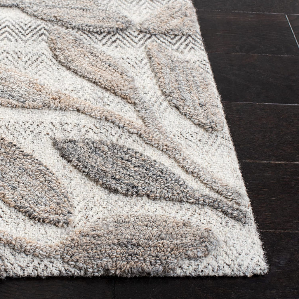 South Hampton Beige Handmade Botanical Wool Area Rug
