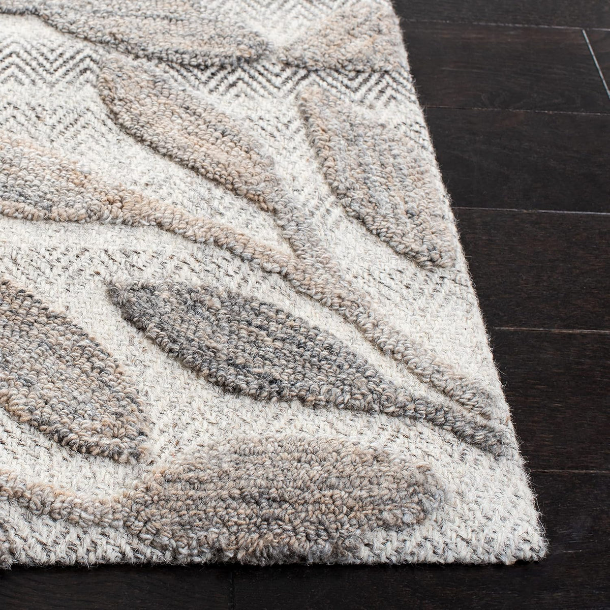 South Hampton Beige Handmade Botanical Wool Area Rug