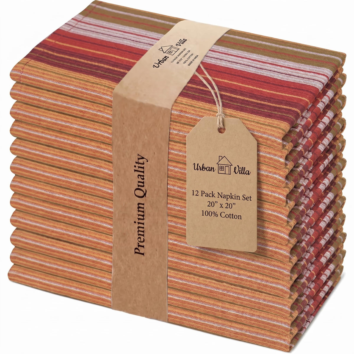 Cloth Napkins Cotton 20x20 (Set of 12) Fall Dobby
