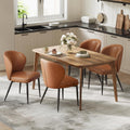 Dining Chairs Set of 4, Upholstered Kitchen Chairs, Comfortable Seat, Synthetic Leather with
