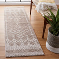 Tunisia Collection Runner Rug - 2' x 8', Tan & Ivory, Moroccan Tribal Design, Non-Shedding & Easy Care, Ideal for