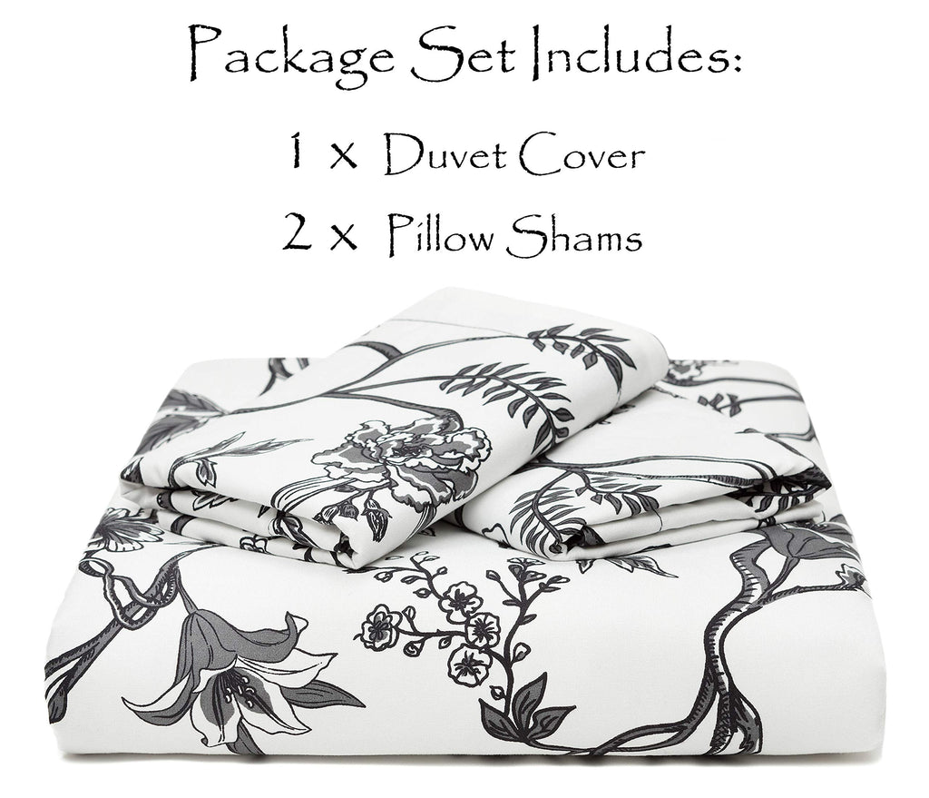 Premium French Toile Cover Set - Duvet Cover (90" x 90") & 2 Pillow Shams (20" x 26") - 3-Piece Set