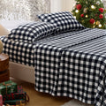 Plaid Fleece Sheets, 4PC Anti-Static & Warm Bed Sheets