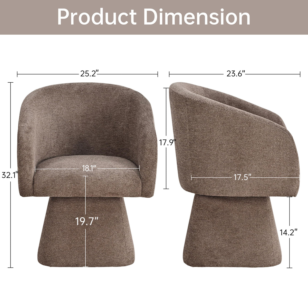 Upholstered Swivel Set of 2 with Barrel Back and Arm