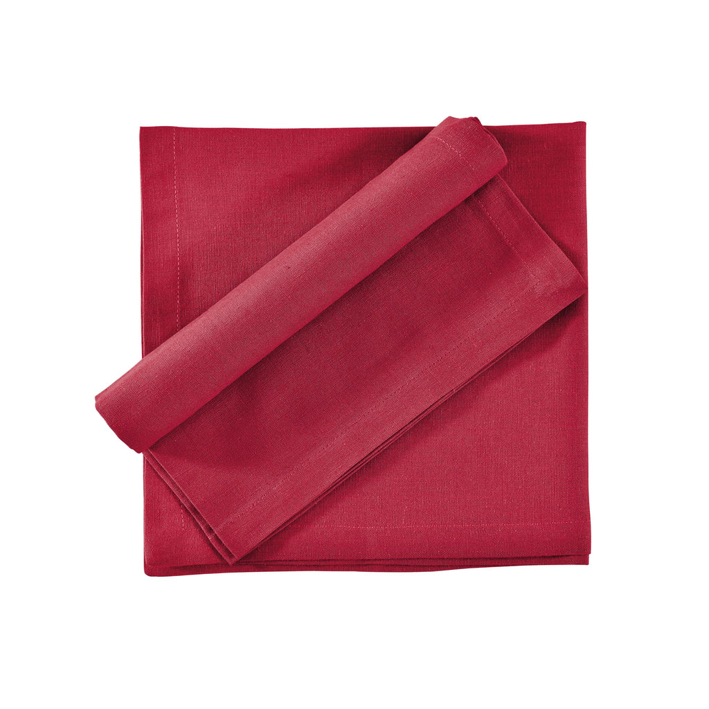 Cloth Napkin, 100% Cotton, Set of 12, 18x18 inch, Tango Red