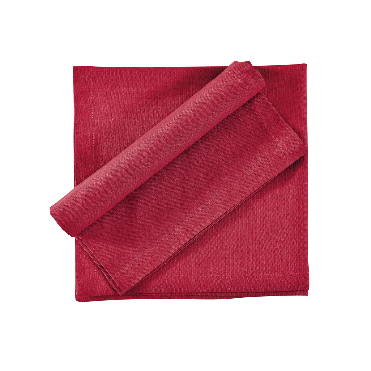 Cloth Napkin, 100% Cotton, Set of 12, 18x18 inch, Tango Red