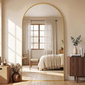 82"x44" Arched Full Length Mirror, Large Floor Mirror, Gold