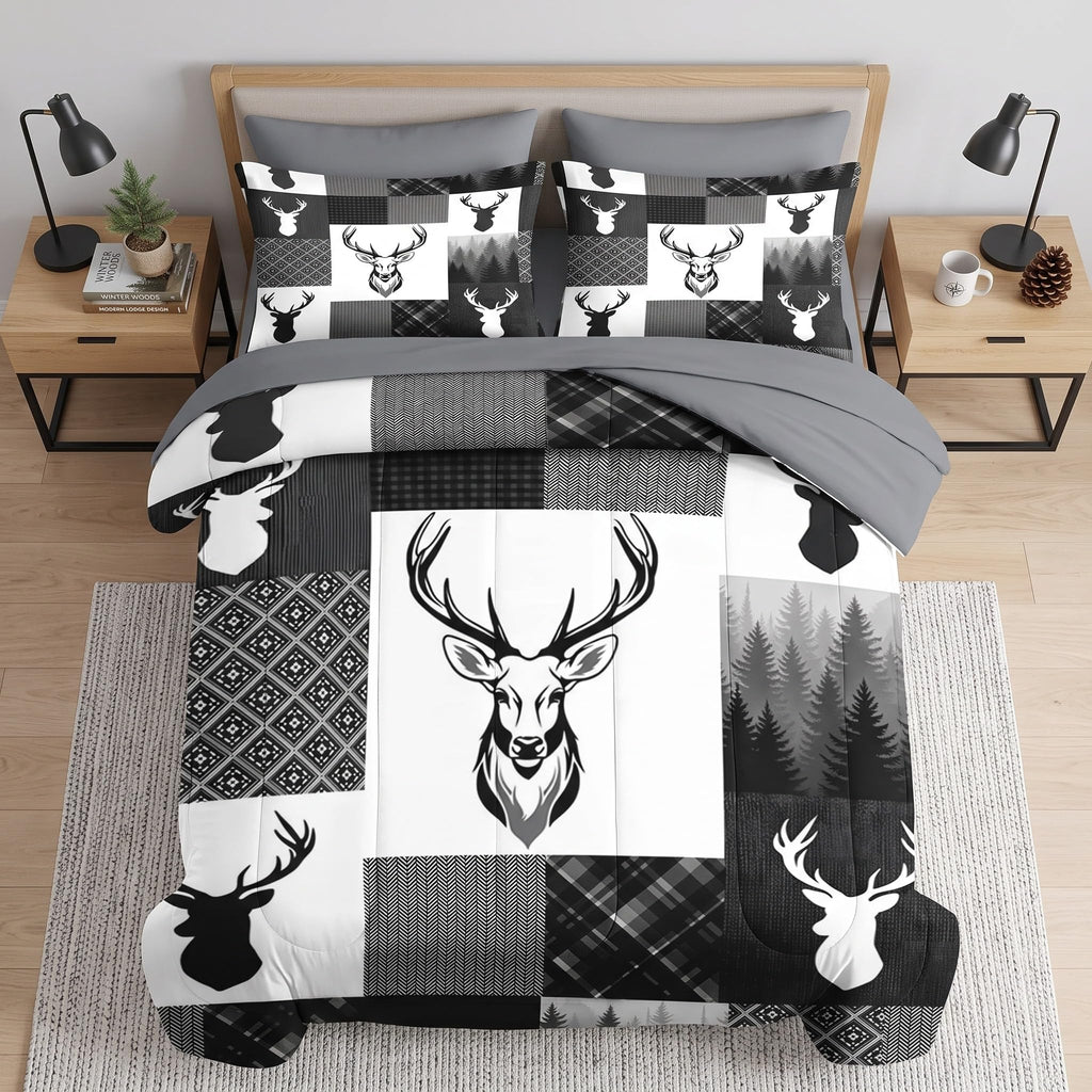 Comforter Set with Sheets, 7 Pieces Woodland Deer Bedding