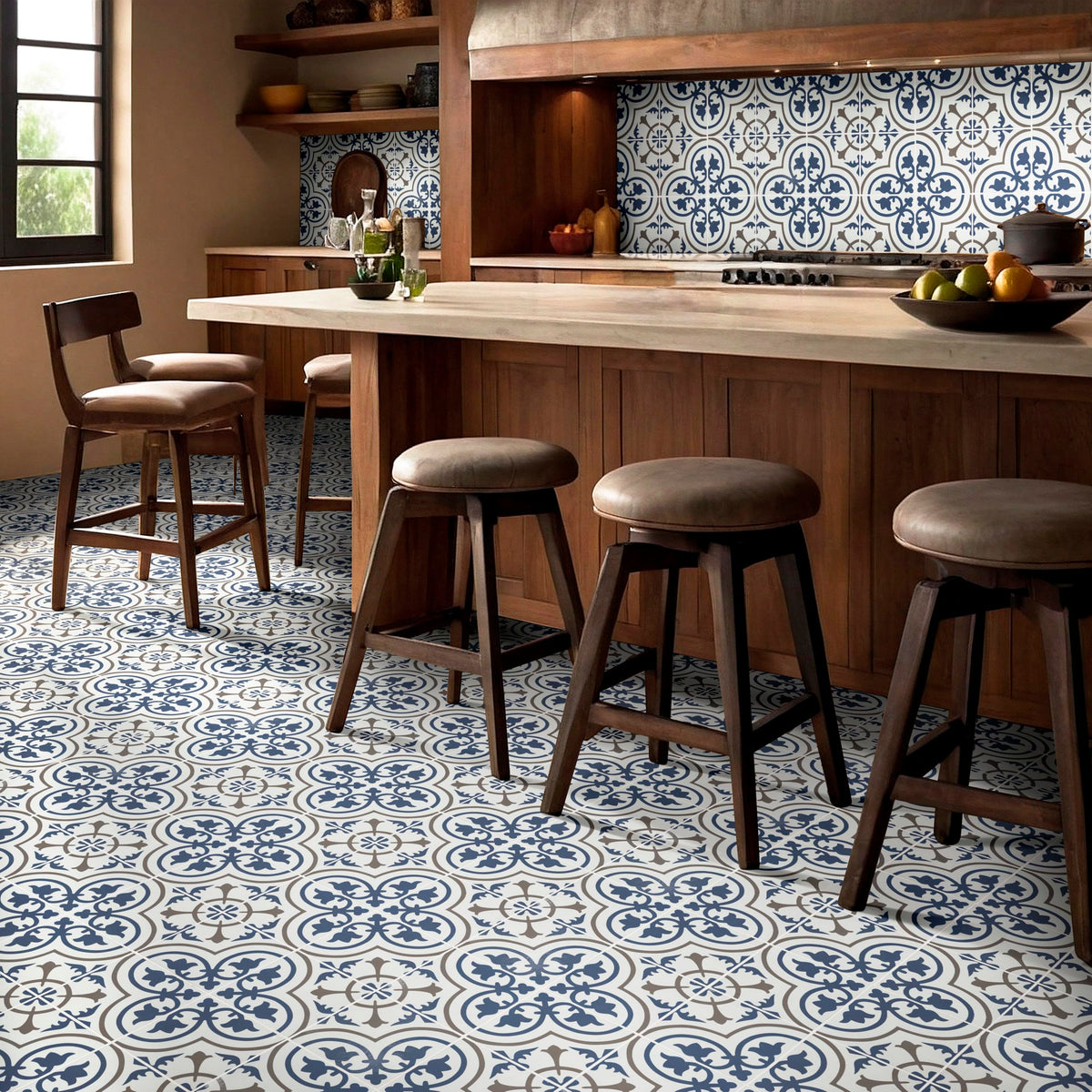 Porcelain Wall Tile | Zenzibar Encaustic | 8" x 8"