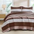 Quilt Set Brown, 3 Pcs Bedspreads & Coverlets