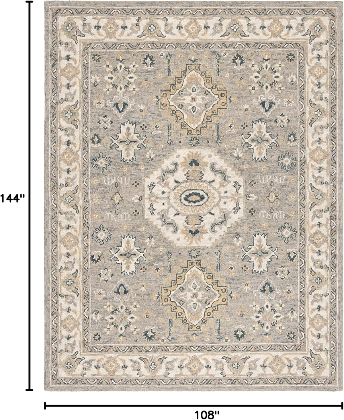 Aspen Area Rug, Moss & Ivory, Handmade Traditional Wool
