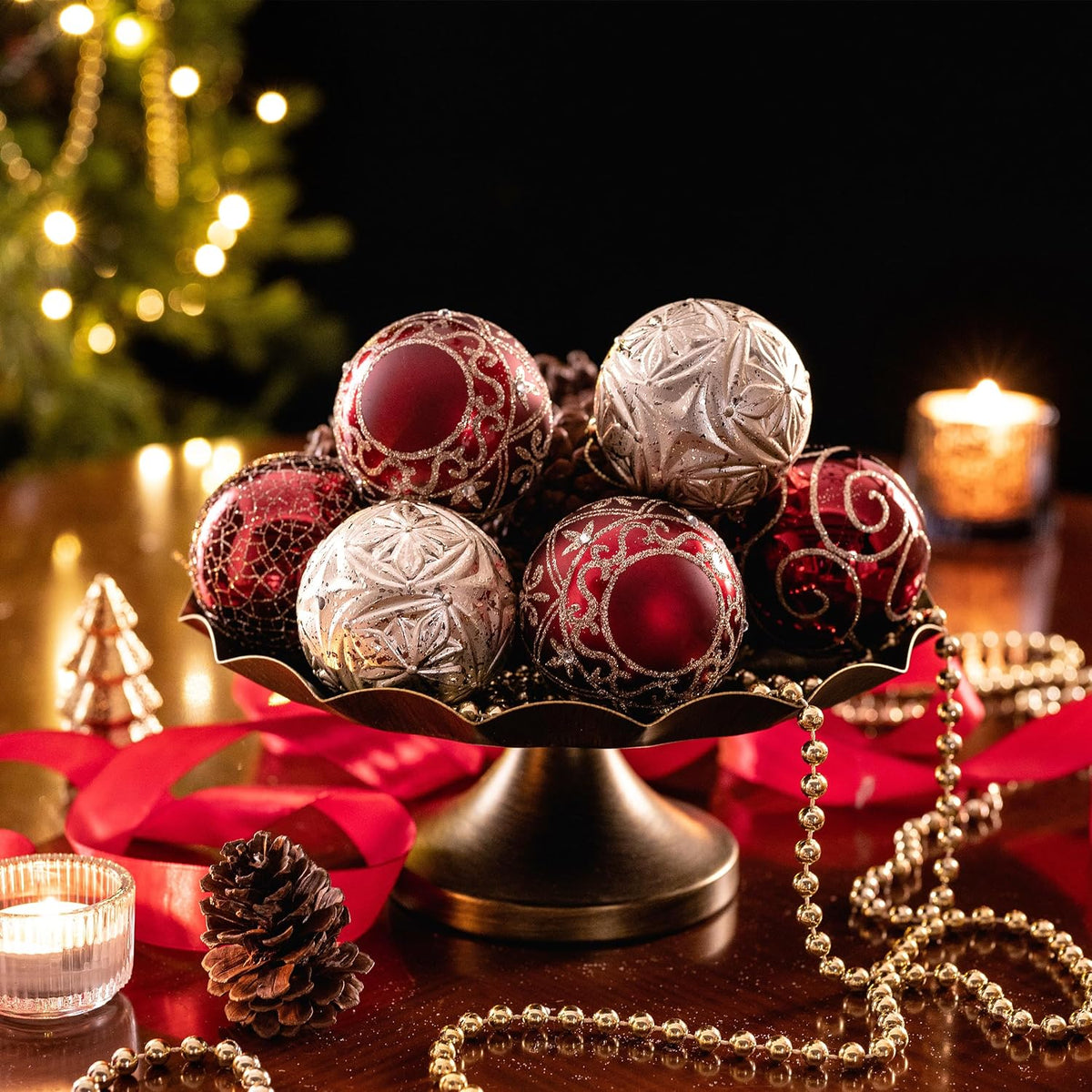 9ct Christmas Tree Decorations Ball Ornaments 2.76 Inches
