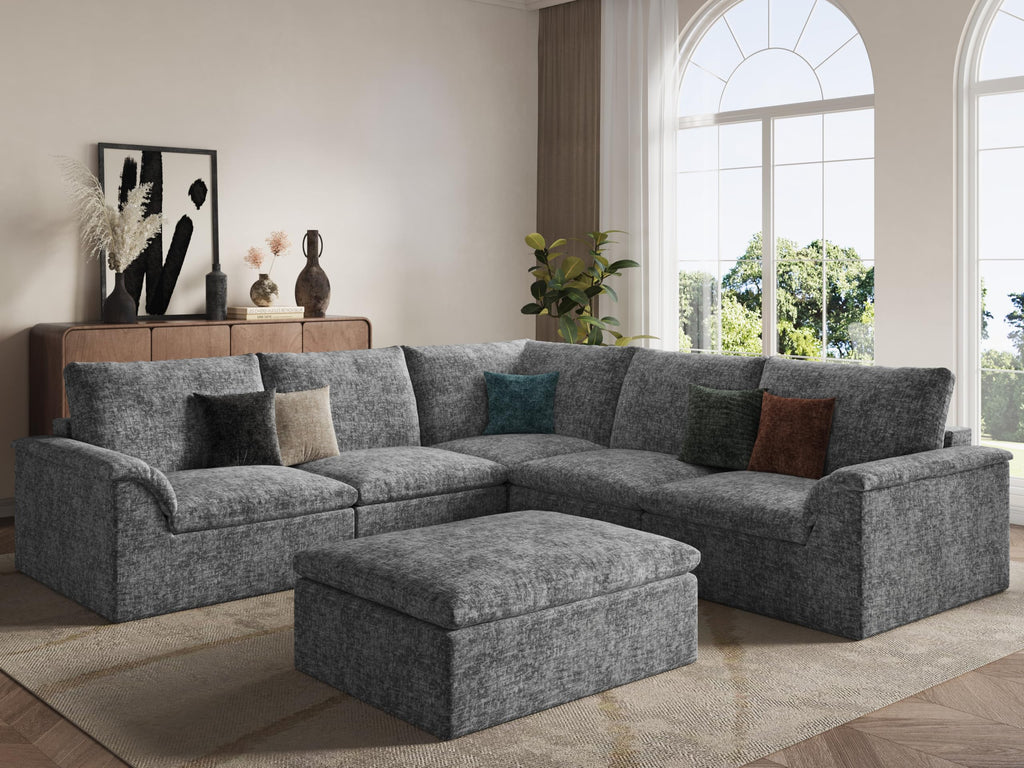 115" Modular Sectional Sofa, Boneless Couches