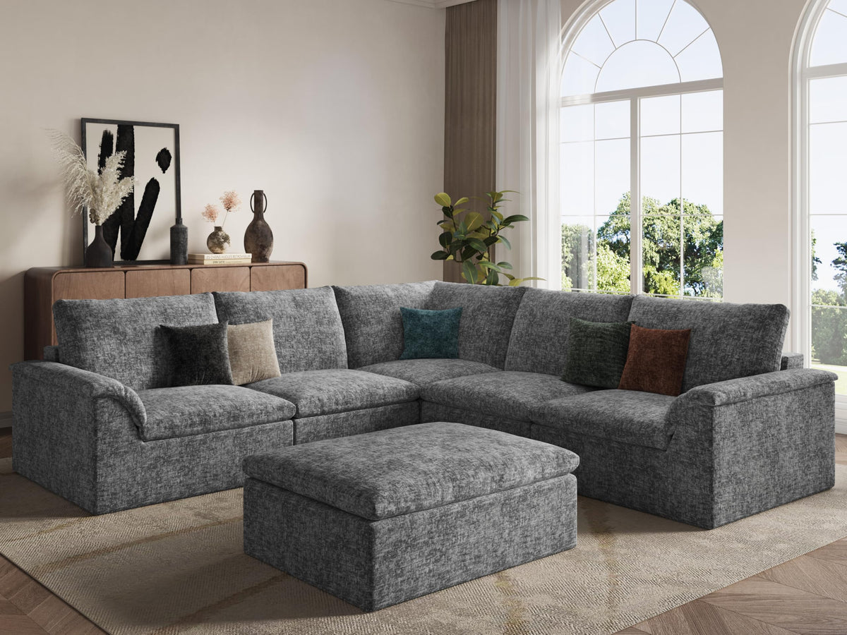115" Modular Sectional Sofa, Boneless Couches