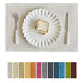 Faux Linen Cloth Placemats Set of 4-12 x 18 Inch, Cream