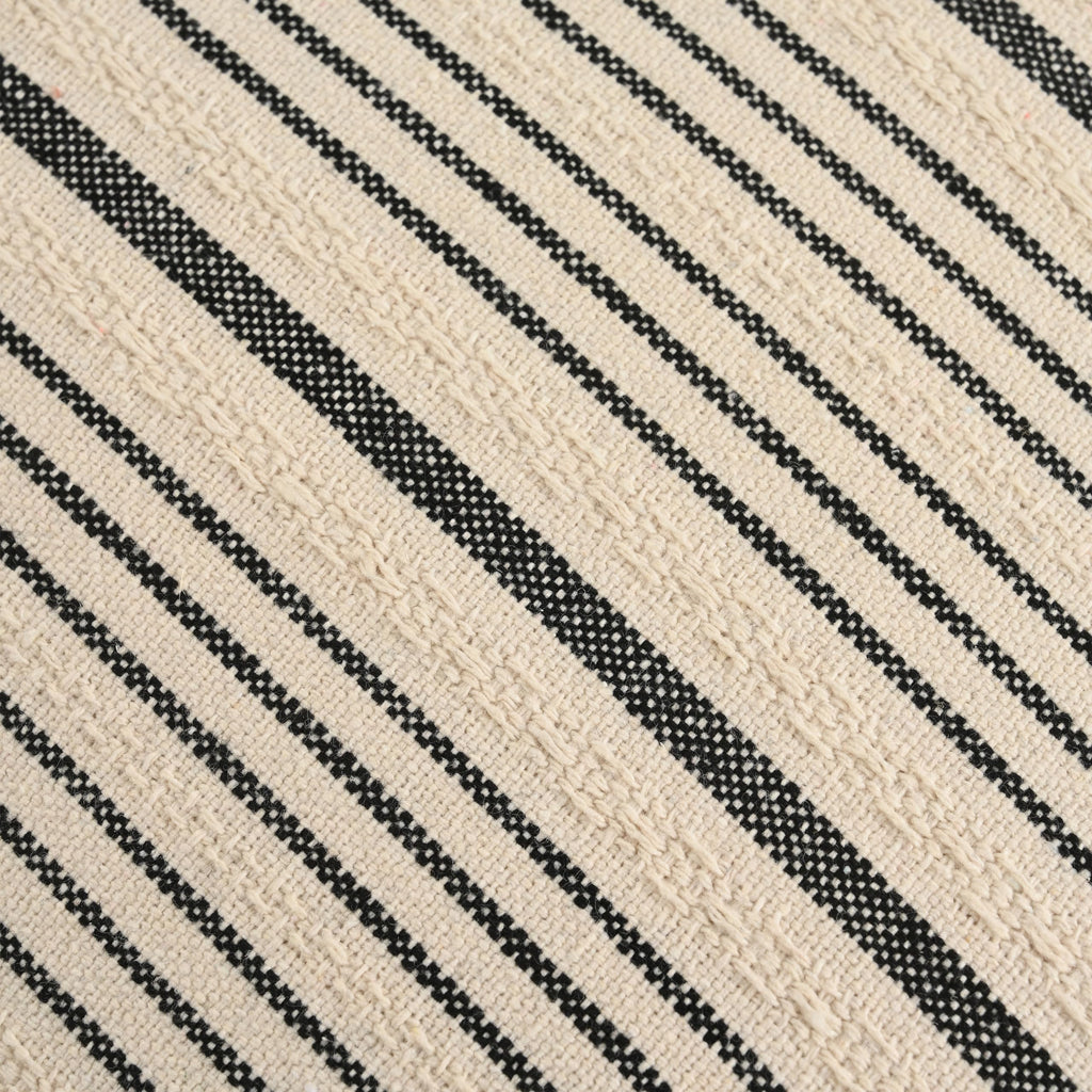 Black Outdoor Striped Pack of 2 Couch Throw Pillow Covers 18x18