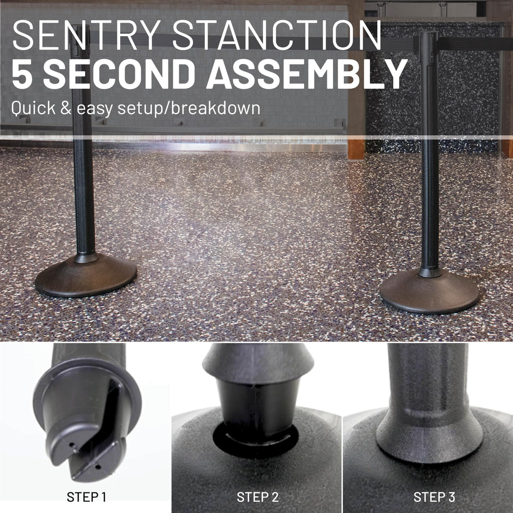 Sentry Stanchion - 6.5' Retractable Chevron Belt (2-Pack)