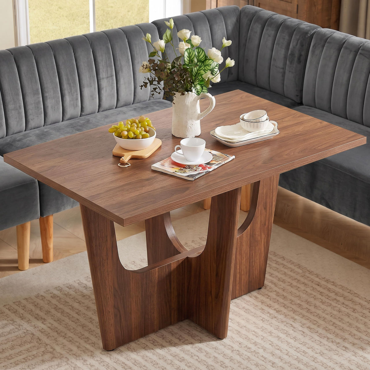 47 Inch Rectangular Dining Table Set for Nook