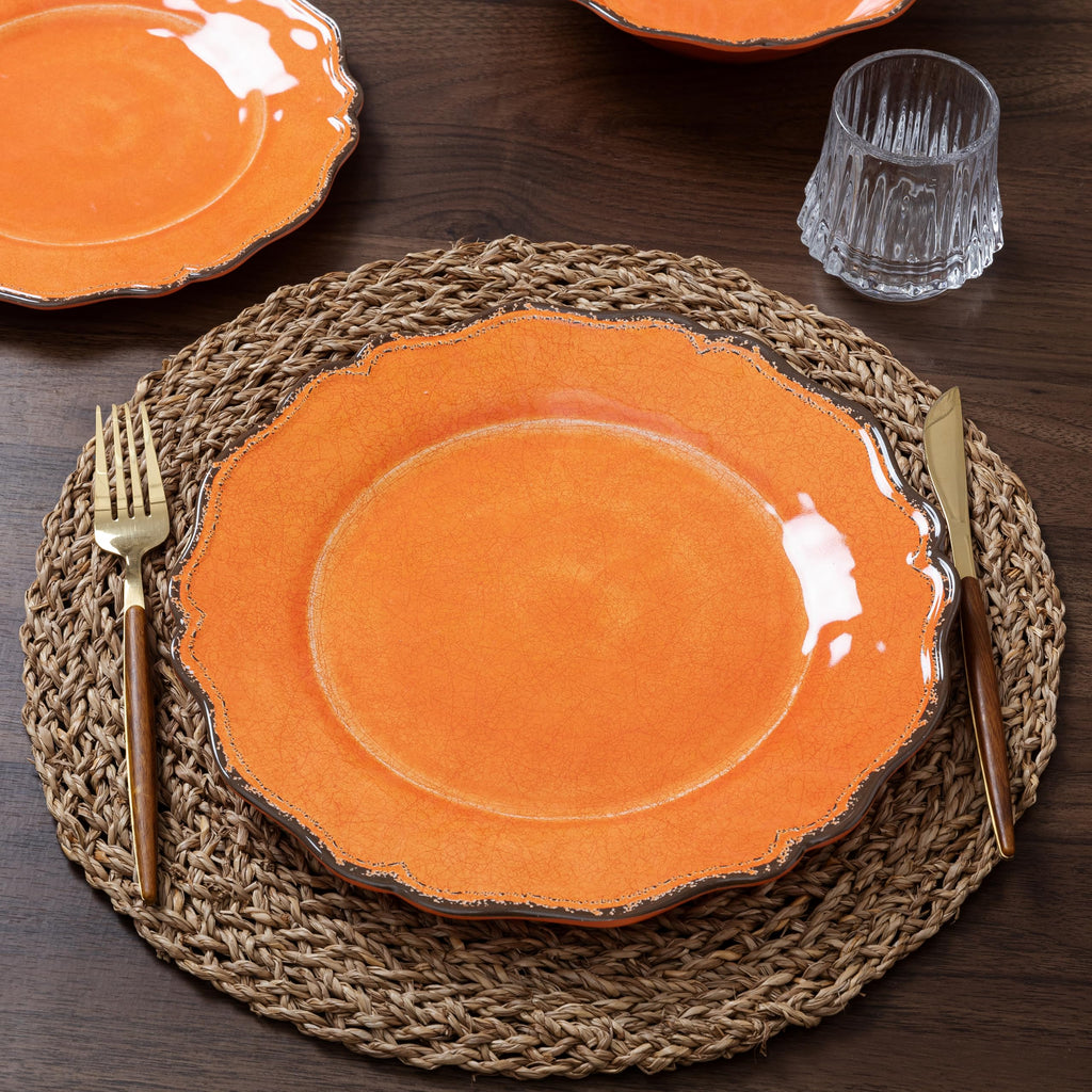 12 Piece Lightweight Fall Melamine Dishes Dinnerware Set for Party Camping