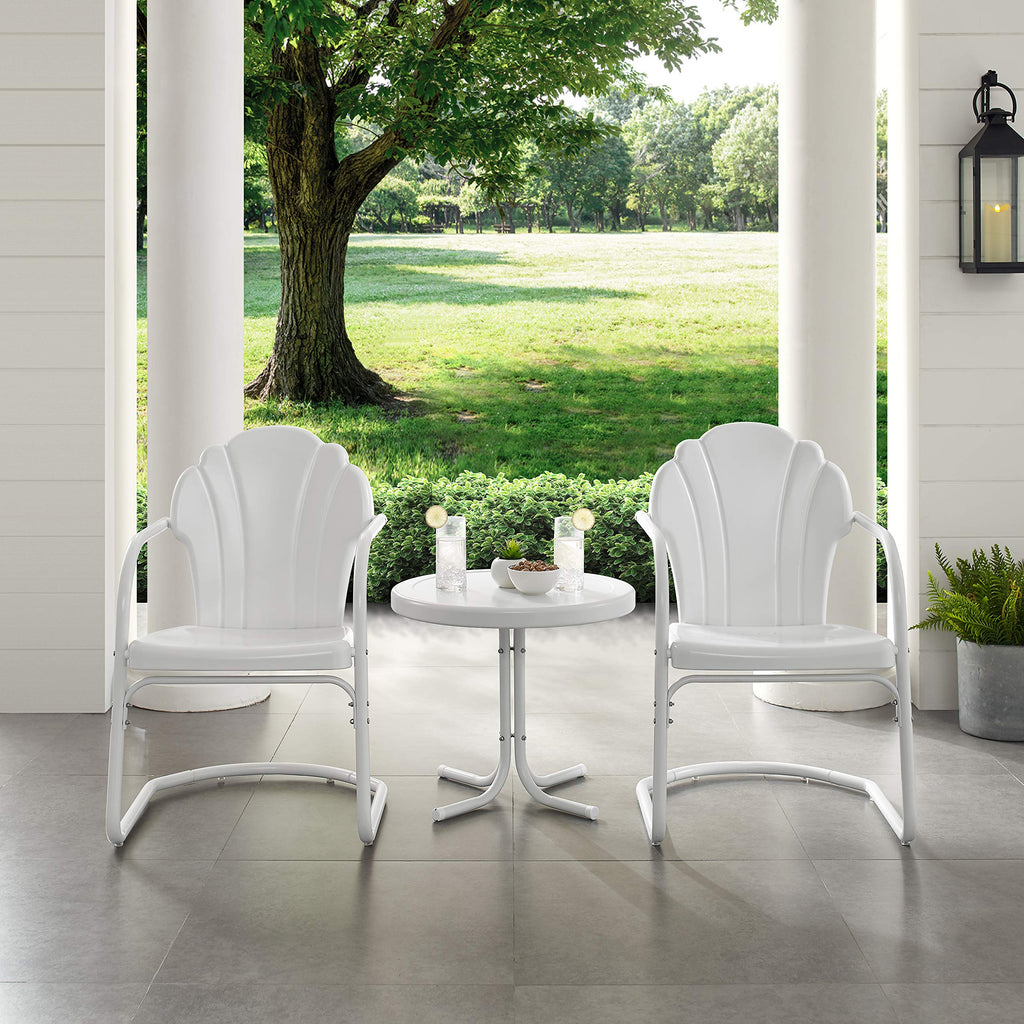 Inspired Saarinen Style Tulip 3-Piece Chair & Side Table Set