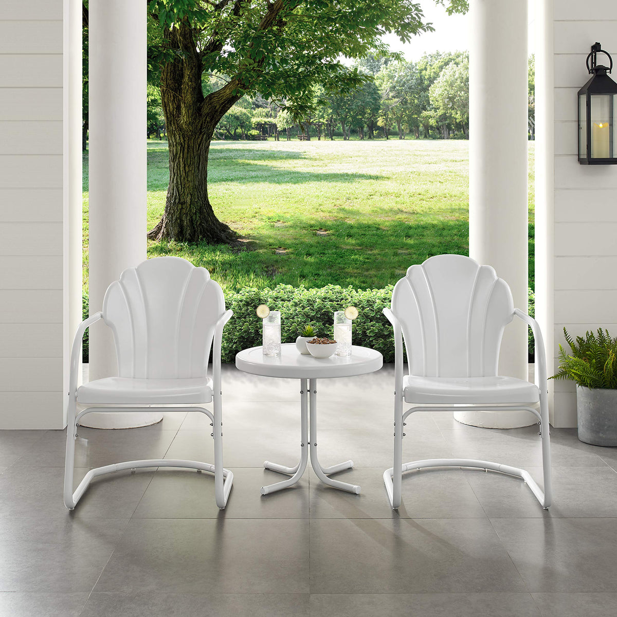 Inspired Saarinen Style Tulip 3-Piece Chair & Side Table Set