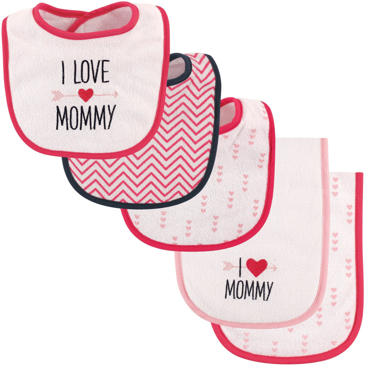 Unisex Baby Bib and Burp Cloth Set, Girl Mommy, One Size