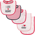 Unisex Baby Bib and Burp Cloth Set, Girl Mommy, One Size